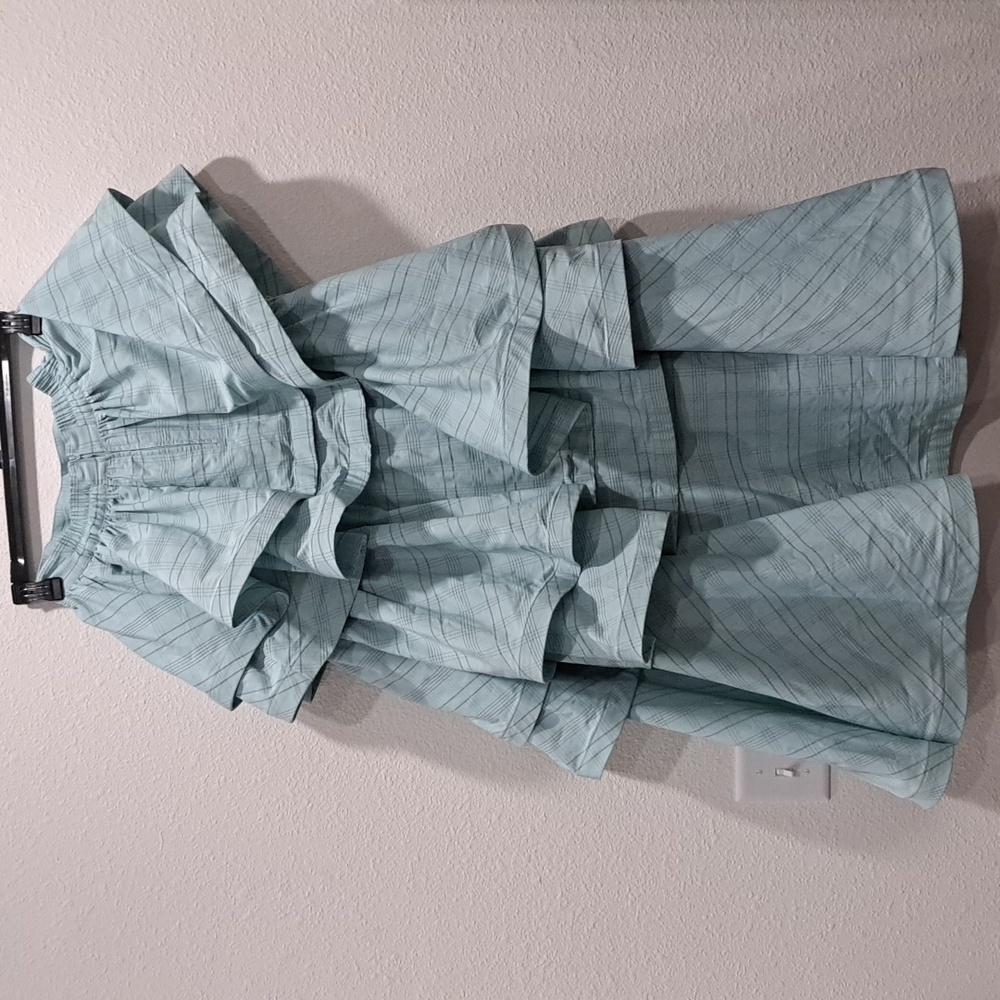 Buru Sweetheart Neck 3/4 Balloon Sleeve Textured Stripe Smocked Top & Skirt Set - Picture 10 of 16
